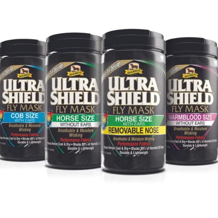 Absorbine UltraShield Fly Mask - avec et sans Oreilles - Masque Anti-Insectes